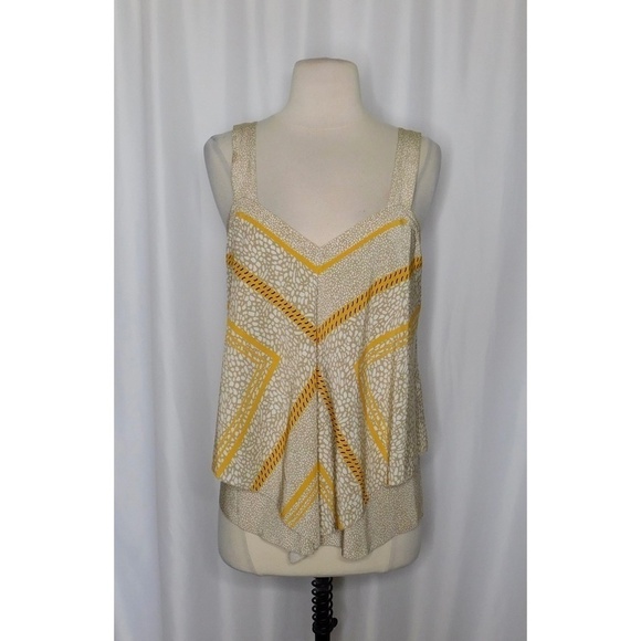 DEREK LAM 10 Crosby Silk Printed Layered Tank Top Abstract Geometric Size 4 - Picture 3 of 14